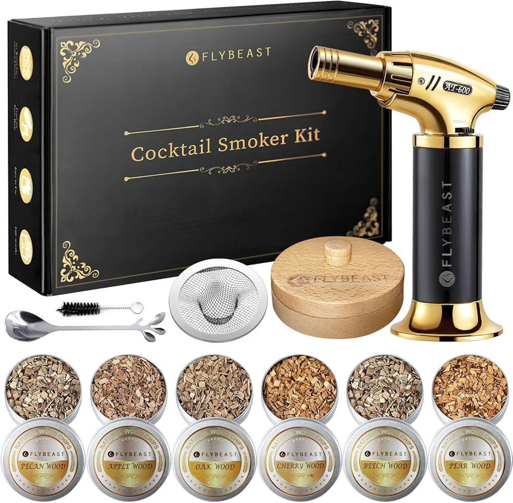 Cocktail Smoker Kit with Torch,6 Flavors of Wood Chips for Whiskey Bourbon Infuse Smoked Drink,Ol... | Amazon (US)