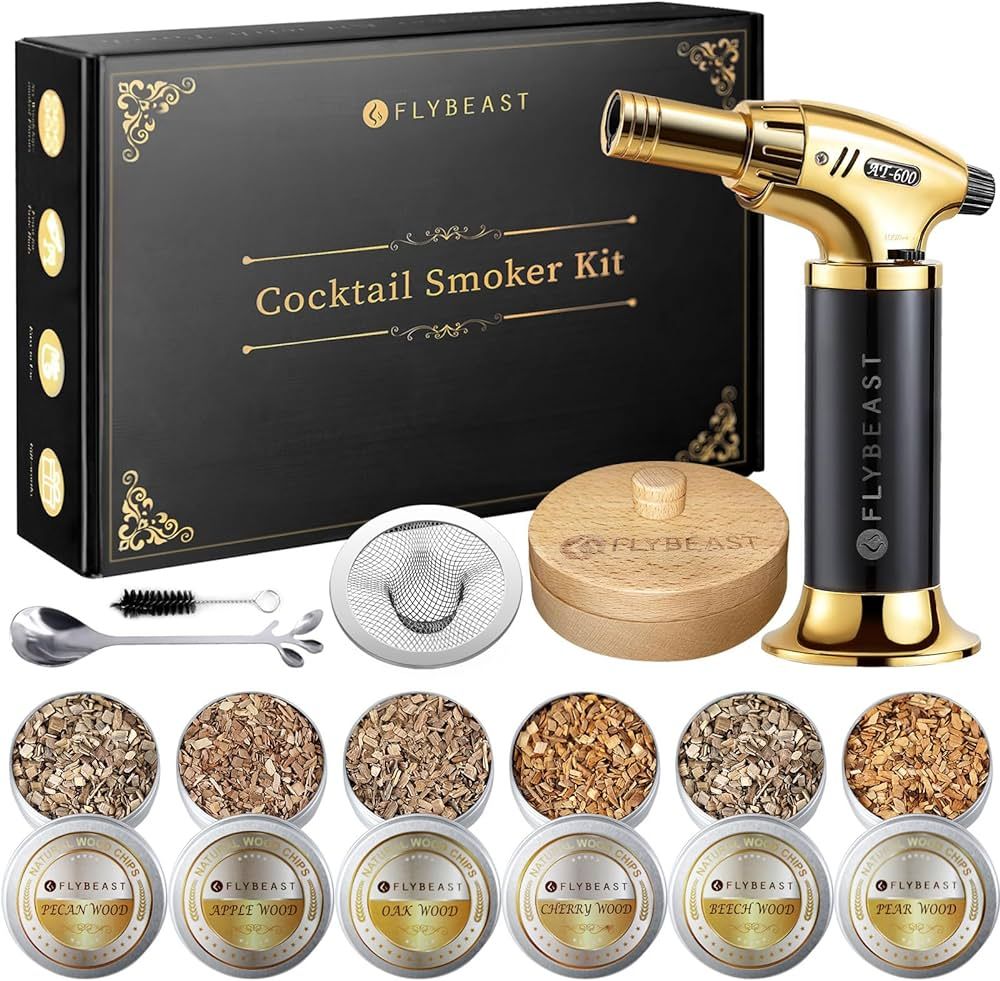 Cocktail Smoker Kit with Torch,6 Flavors of Wood Chips for Whiskey Bourbon Infuse Smoked Drink,Ol... | Amazon (US)