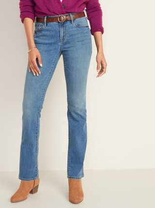 Mid-Rise Medium-Wash Kicker Boot-Cut Jeans for Women | Old Navy (US)