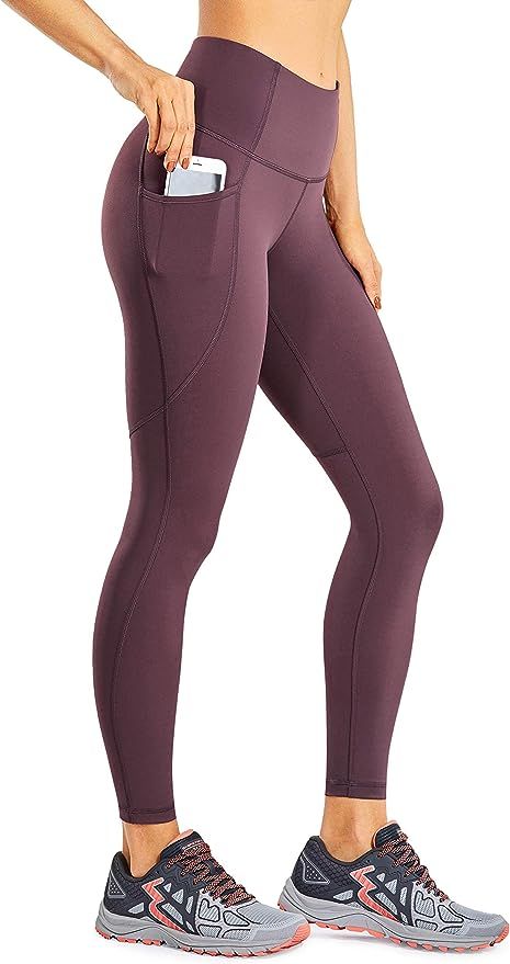 CRZ YOGA Women's Naked Feeling Workout Leggings 25 Inches - High Waisted Yoga Pants with Pockets ... | Amazon (US)