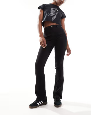 COLLUSION x007 stretch flare jeans in black | ASOS (Global)