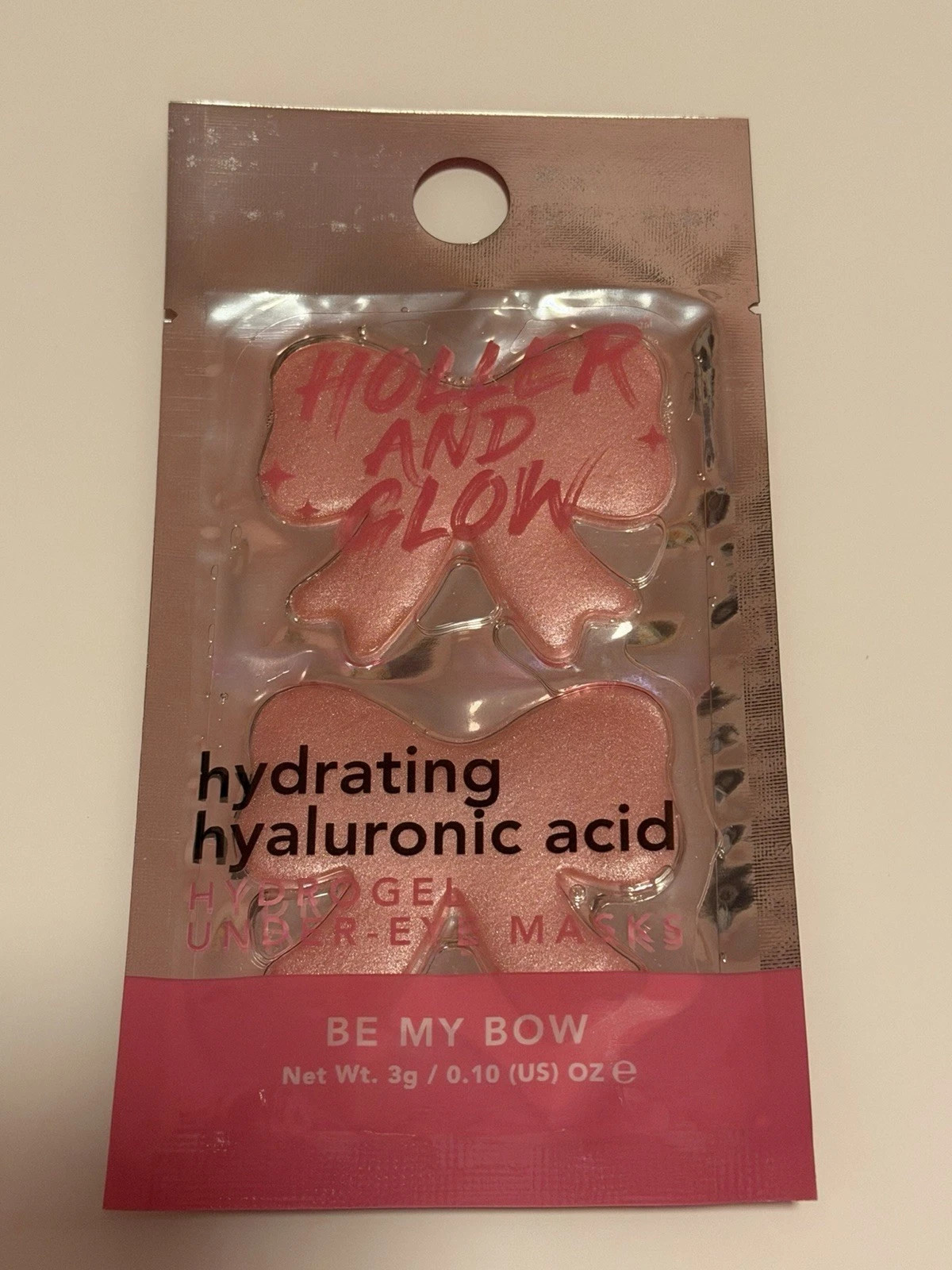 Holler and Glow Be My Bow Hydrating Hyaluronic Acid Hydrogel Pink Under-Eye Mask | eBay | eBay US