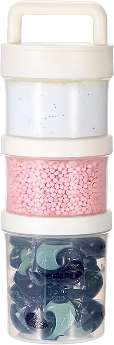 Portable Laundry Detergent Dispenser with Handle, Stackable Laundry Storage Containers for Apartm... | Amazon (US)