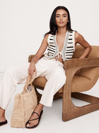 Cotton Crochet Vest | Banana Republic (US)