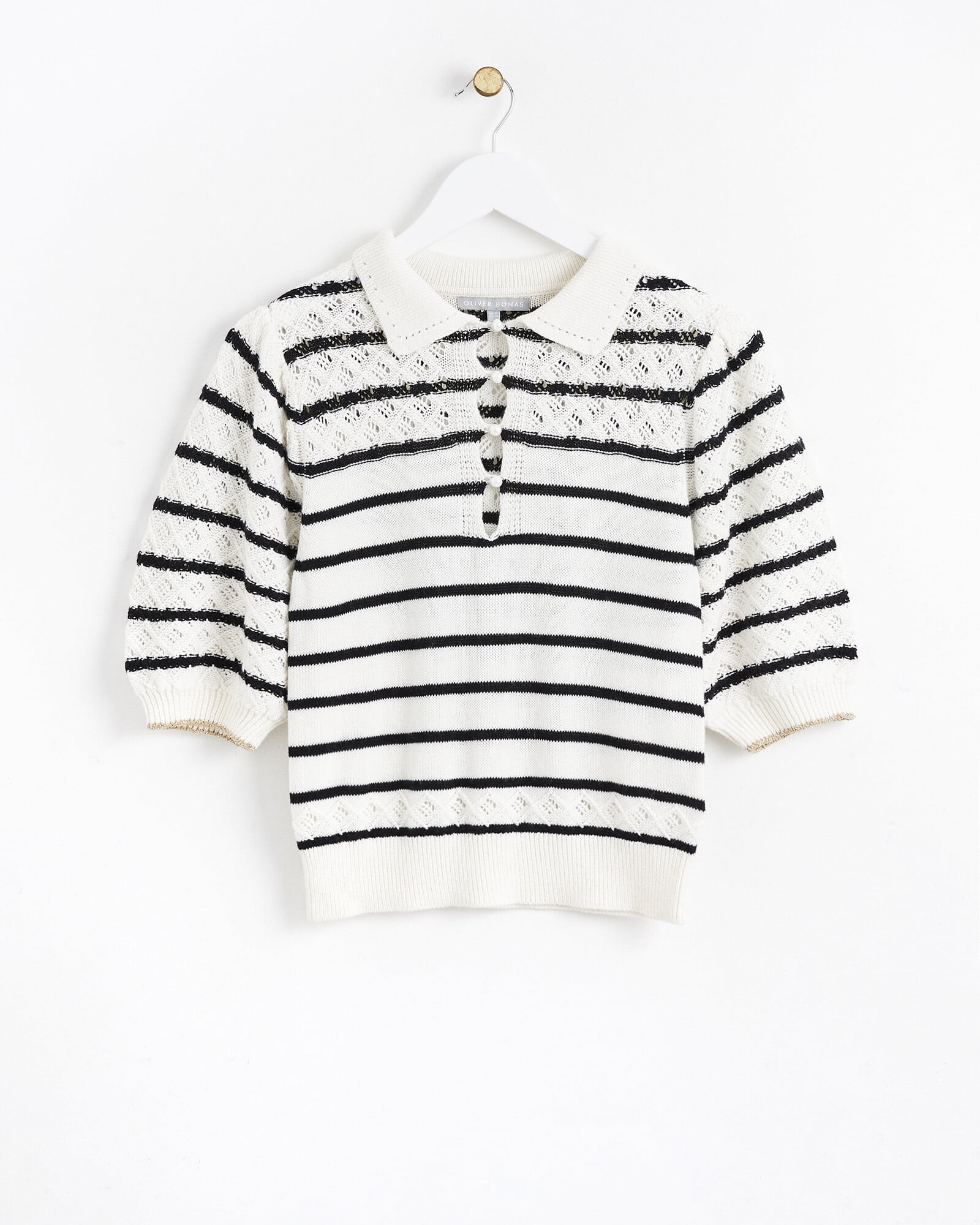 Striped Black & White Knitted Top | Oliver Bonas | Oliver Bonas (Global)