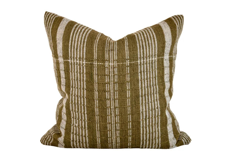 Indian Woven Pillow Cover Ochre, Golden Brown - Etsy | Etsy (US)