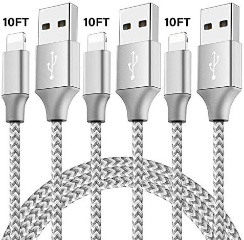 iPhone Charger Cable, MFi Certified 3Pack 10FT iPhone Charger Cable Nylon USB Fast Charging Cable... | Amazon (US)
