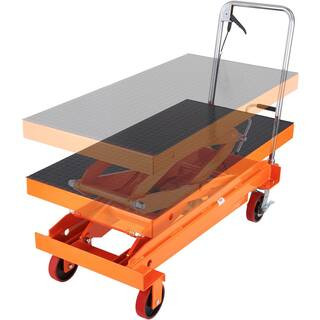 Hydraulic Scissor Cart 1760 lbs. Manual Double Hydraulic Lift Table Cart 59 in. Lifting Height fo... | The Home Depot
