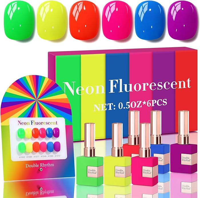 Double Rhythm 6 Pcs 15 ML Gel Polish Set Same Color Same Bottle Soak Off Gel Polish Kit Nail Art ... | Amazon (US)