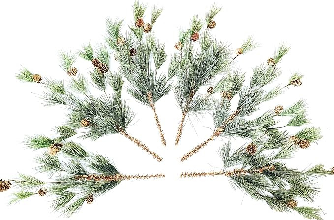 CraftMore Smokey Pine Pick Set of 6 - Makes a Great Addition to Your Christmas Tree, Wreaths, Gar... | Amazon (US)