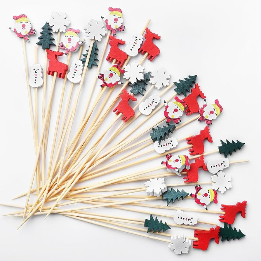 Christmas Cocktail Picks for Appetizers, Toothpicks for Appetizers, 100PCS Cocktail Toothpicks fo... | Amazon (US)