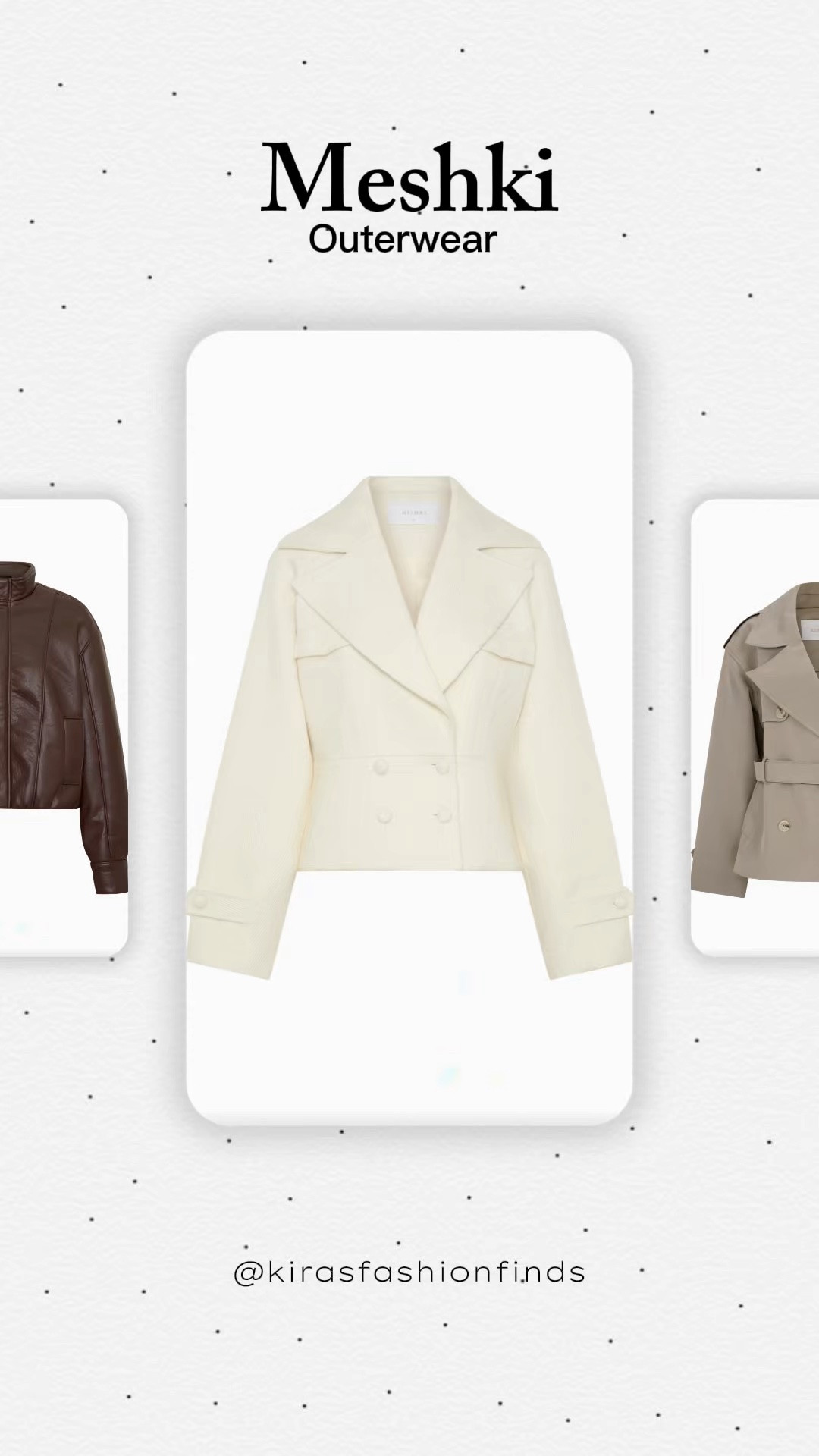Scroll to shop! 👇🏽✨

MESHKI outerwear is having a moment. 🤎 From structured jackets to statement layers, these are the pieces I’m loving for transitioning into fall and instantly elevating a simple outfit.

EXACT pieces shown are linked below! If an item is sold out or unavailable, I’ve added SIMILAR options so you can still get the look.

📲 Download the FREE LTK app + follow @kirasfashionfinds to shop all my daily finds, get notifications & never miss a new drop.

MESHKI outerwear | fall jackets | statement jackets | fall layering | elevated fall style

#LTKStyle #LTKFinds