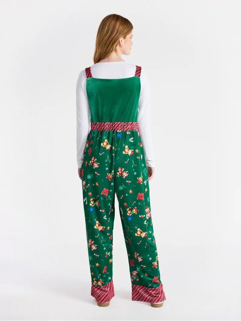 No Boundaries Christmas Teddy Bear Jumpsuit, Women’s | Walmart (US)