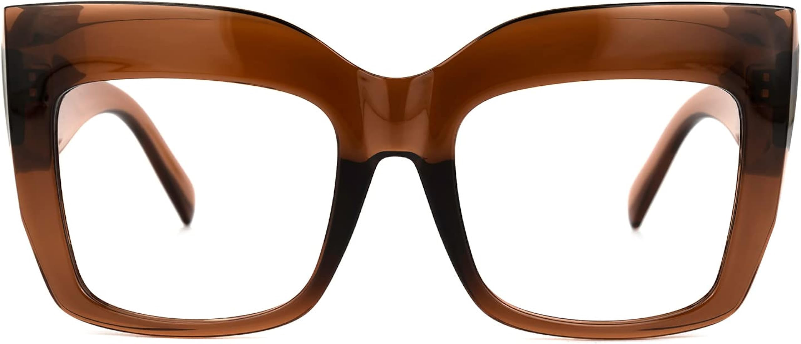 Zeelool Vintage Oversized Thick Cat Eye Glasses for Women with Non-prescription Clear Lens FP0668 | Amazon (US)