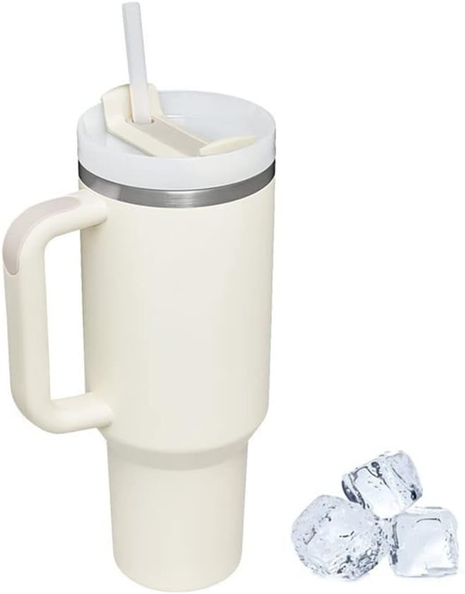 YsinoBear Tumblers Cup with Straw, Lid & Handle,40oz/1200ml Stainless Steel Coffee Travel Insulat... | Amazon (UK)
