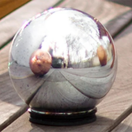 Large Mercury Glass 6"" Gazing Ball Garden Decor, Silver | Walmart (US)