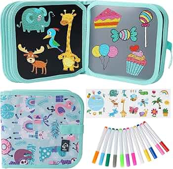 Qrytoi Erasable Book Doodle Set for Kids,Magic Drawing Book for Kids,Reusable Drawing Book 12 Wat... | Amazon (US)