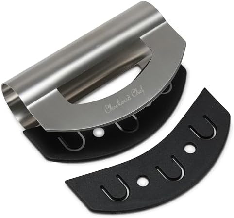 Checkered Chef Salad Chopper Tool, Mezzaluna Knife Stainless Steel Vegetable Rocker | Amazon (US)