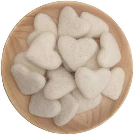 Heart Shape Felt Wool Beads Balls Pom Pom Handmade DIY for Craft Dream Catcher Baby Mobile Pompom... | Amazon (US)