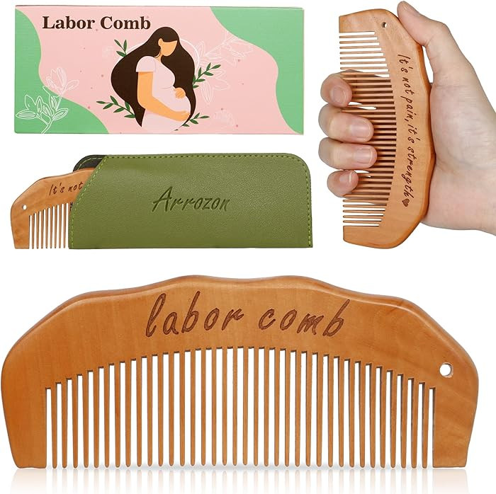 Arrozon Birth Comb for Women Labor, Hospital Bag Must Haves for Pregnant Mom, Wooden Labor comb N... | Amazon (US)