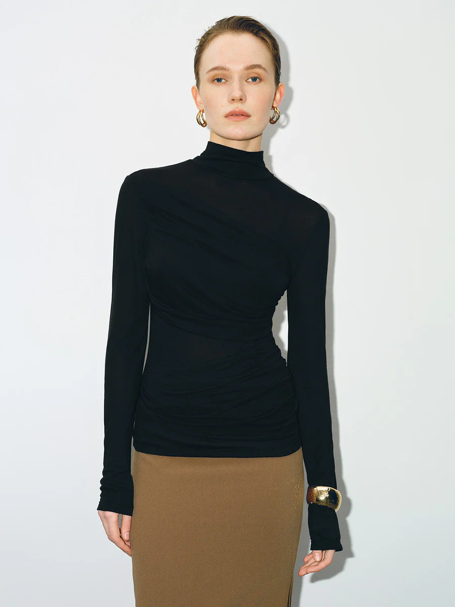 Turtle Neck Skinny T-Shirt | Urban Revivo