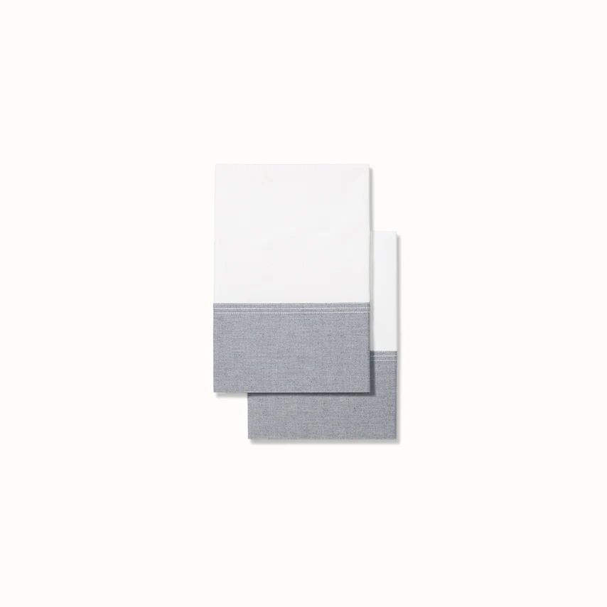 Percale Chambray Colorblock Pillowcase Set | Boll & Branch