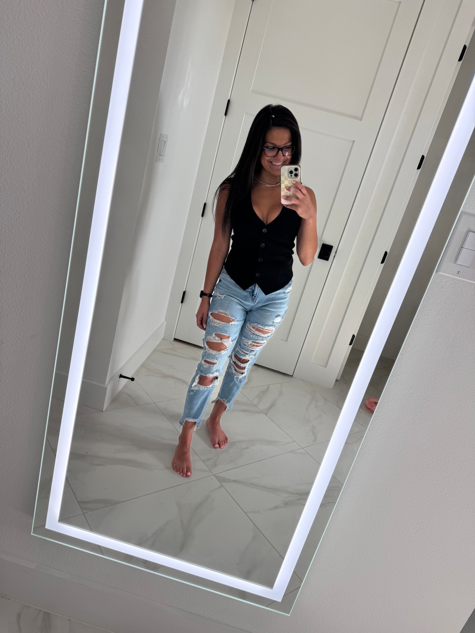 Prime Day steal 🙌 This black blazer + distressed denim combo is my go-to for an effortlessly chic date night look. It’s giving cool girl vibes while still feeling put together 🔥 Both pieces are on sale and such staples you’ll wear over and over. Shop it now before the deals are gone!

#PrimeDayFinds #AmazonFashion #DateNightOutfit #BlazerStyle #CasualChic #LTKPrimeDay #LTKStyle #DenimAndBlazer #AmazonStyle #LTKSaleAlert #OOTDinspo

#LTKPetite