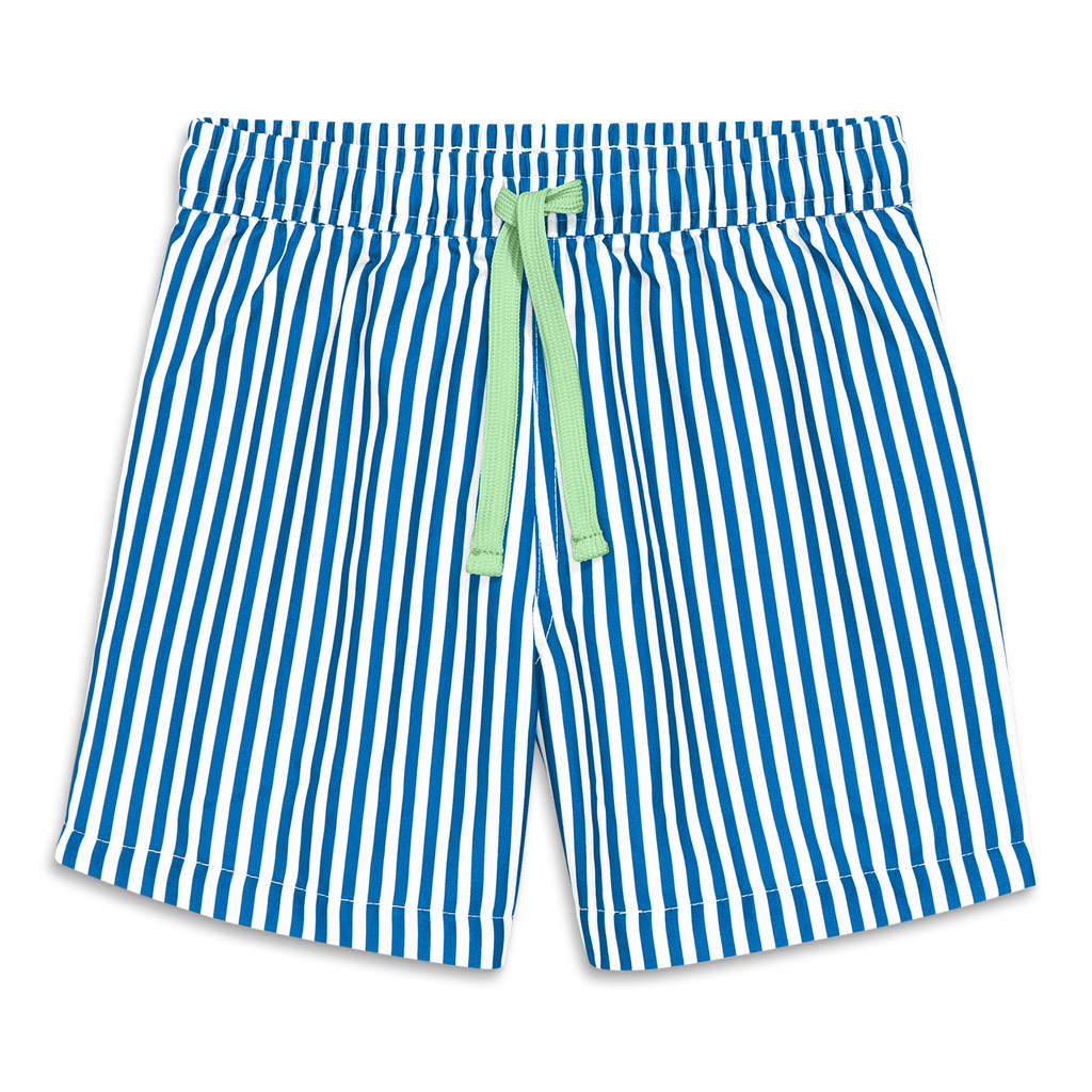 Primary Kids Swim Trunk In Stripe in Blueberry White Stripe at Nordstrom, Size 5 | Nordstrom