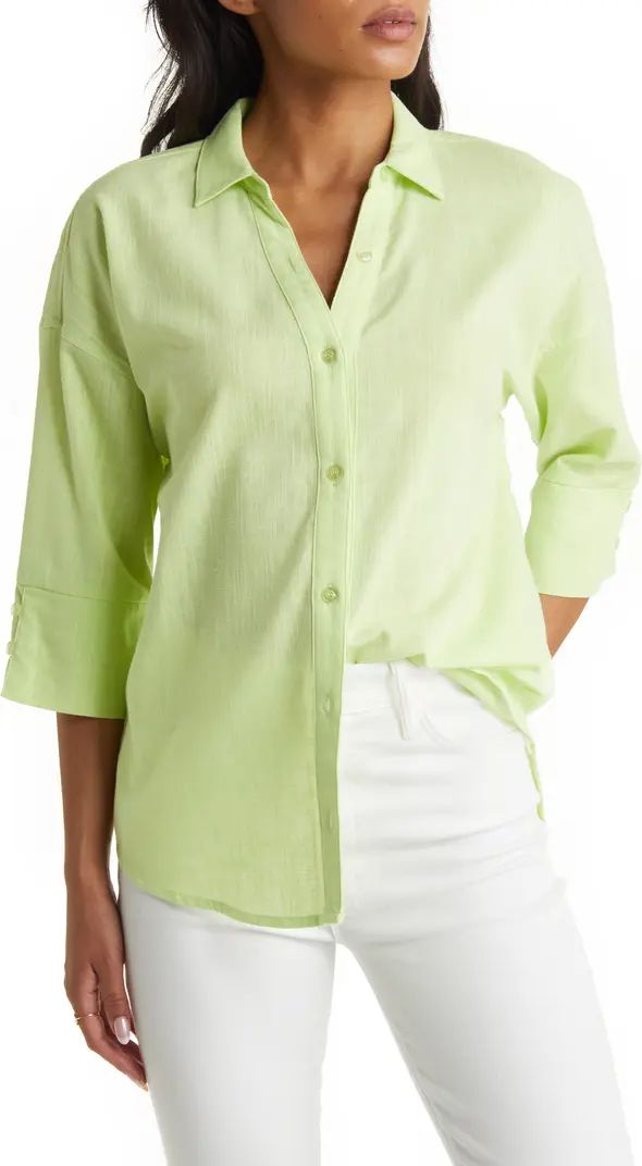 VICI Collection Cotton Linen Button-Up Shirt | Nordstrom | Nordstrom