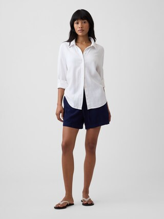 4" Pull-On Linen-Blend Shorts | Gap Factory