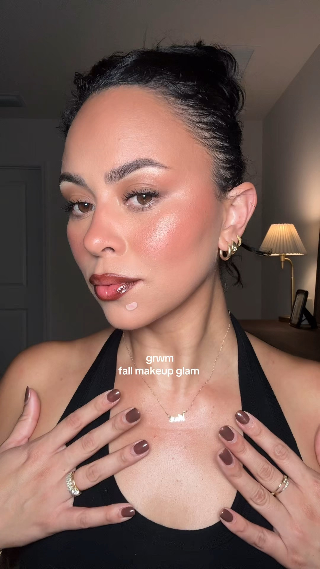GRWM fall makeup glam 🤎🍂

@sephoracollection concealer pen 
@rhode pocket blush + bronzer 
@hudabeauty eyeliner 
@maybelline mascara 
@povbeauty skin prep
@kyliecosmetics skin tint 
@patricktabeauty concealer 
@saiebeauty powder blush 
@diorbeauty gloss + powder highlight
@onesize setting mist 
@summerfridays lip stain + lip liner

#LTKgrwm #LTKmomlife #LTKBeauty