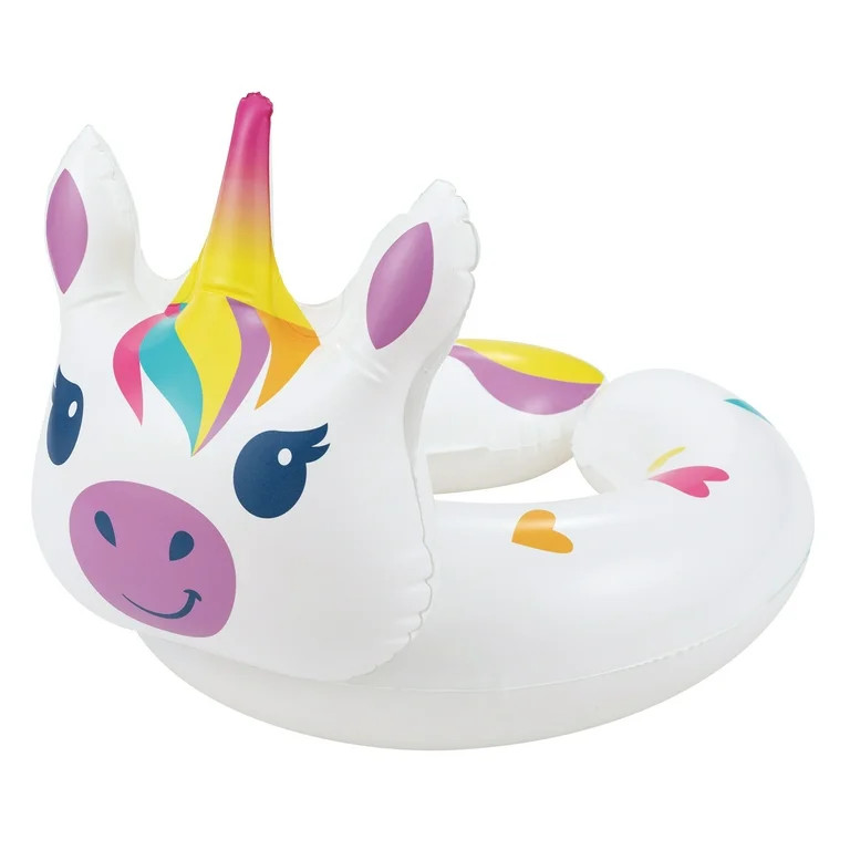 Bluescape White Unicorn Split Inflatable Swim Ring Pool Float for Kids, Ages 3 to 6, Unisex | Walmart (US)