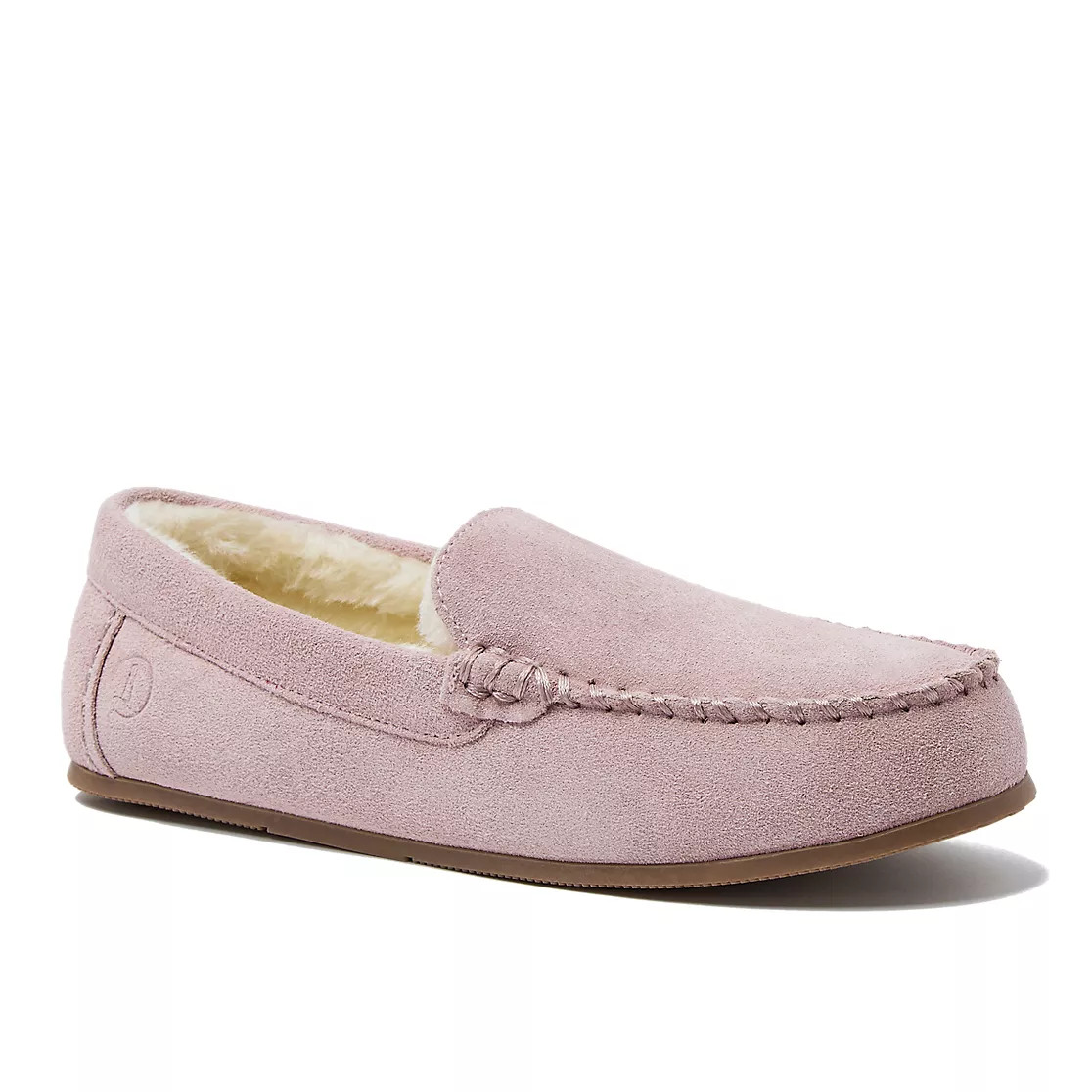 Women's Fuzzy Lined Suede Moccasin Slippers | Lands' End (US)