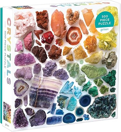 Galison Rainbow Crystals Jigsaw Puzzle, 500 Pieces, 20”x20” – Features an Array of Crystals... | Amazon (US)