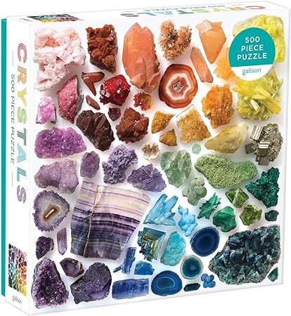 Galison Rainbow Crystals Jigsaw Puzzle, 500 Pieces, 20”x20” – Features an Array of Crystals... | Amazon (US)