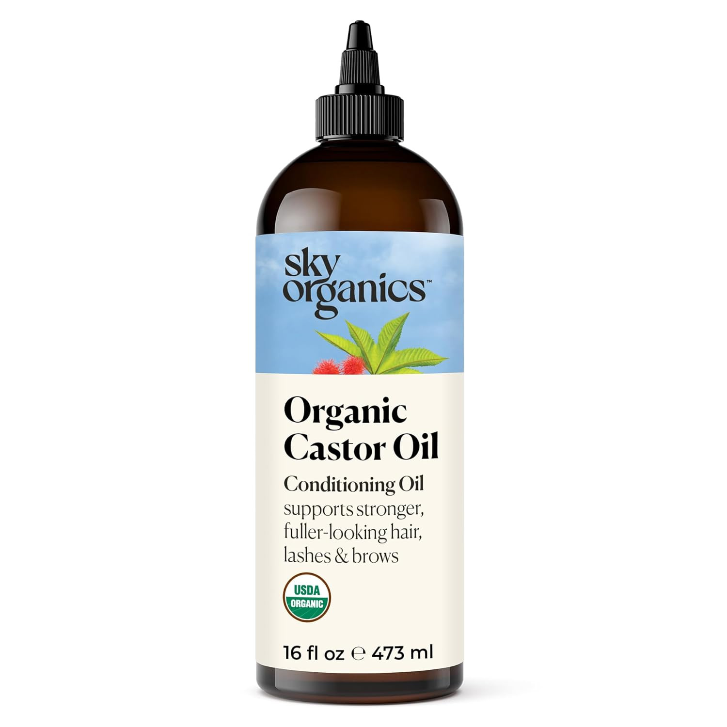 Sky Organics Organic Castor Oil, 100% Pure, Hexane Free, Cold-Pressed to Support Stronger, Fuller... | Amazon (US)