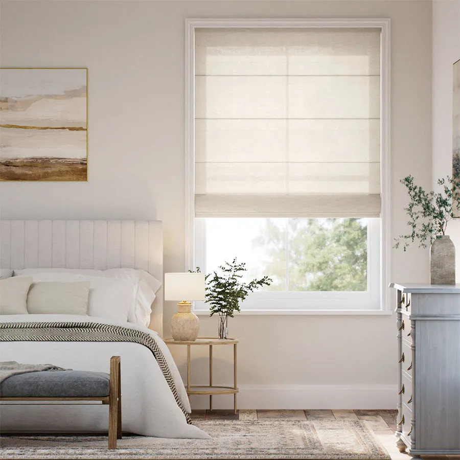 Coastal Roman Shades | Breezy Fabric Roman Blinds for Windows | SelectBlinds | Select Blinds