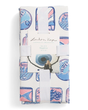 Set Of 4 Sardine Can Napkins | Kitchen & Dining Room | Marshalls | Marshalls