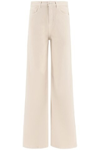 THE ATTICO WIDE LEG DENIM PANTS 40 Beige Cotton | Residenza725 US