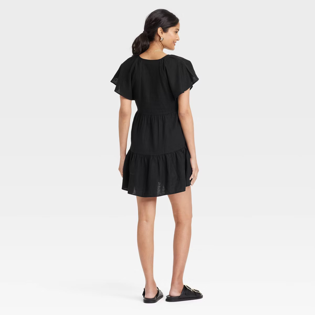 Women's Flutter Short Sleeve Woven Mini Skater Dress - Universal Thread™ | Target