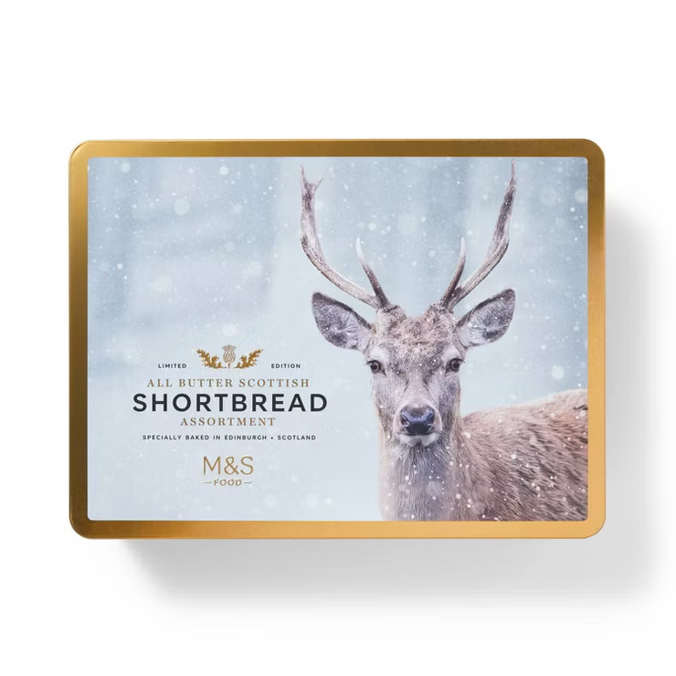 M&S All Butter Scottish Shortbread Assortment Stag Tin - 22.9oz | Target