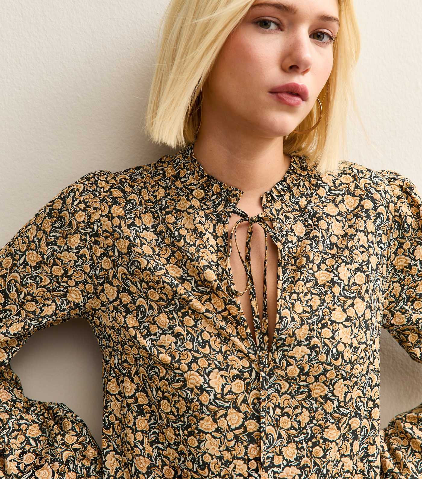 Yellow Floral Smock Midi Dress | New Look | New Look (UK)