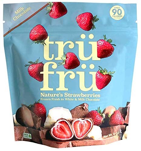 Tru Fru Nature's Strawberries Frozen Fresh In White & Milk Chocolate, 8 Oz | Amazon (US)