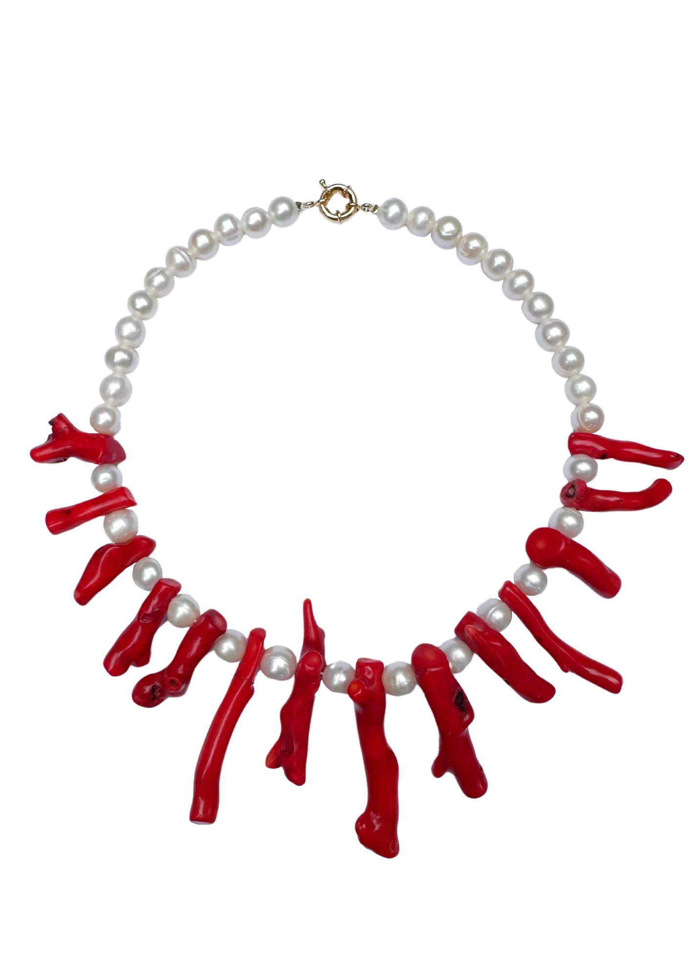 Pre Order: Freshwater Pearl & Red Coral Necklace | Nicola Bathie Jewelry