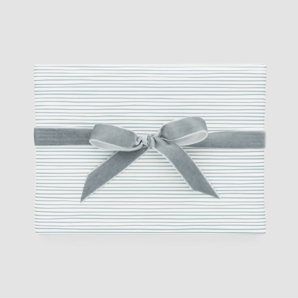 White with Blue Stripe Gift Wrap, Single Roll - Sugar Paper™ | Target