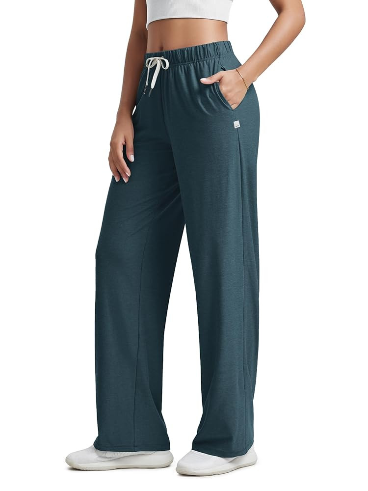 ODODOS Women's Straight Leg Pants Ultra Soft Stratum Tech Relaxed Casual Pajama Lounge Pants with... | Amazon (US)