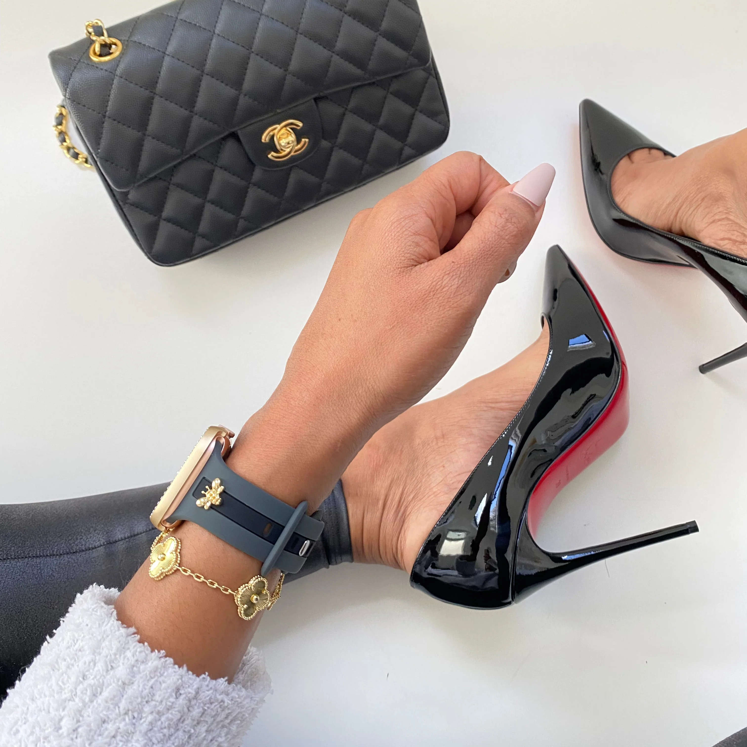 Skye Gray & Black Smart Watch Band | StrawberryAvocados