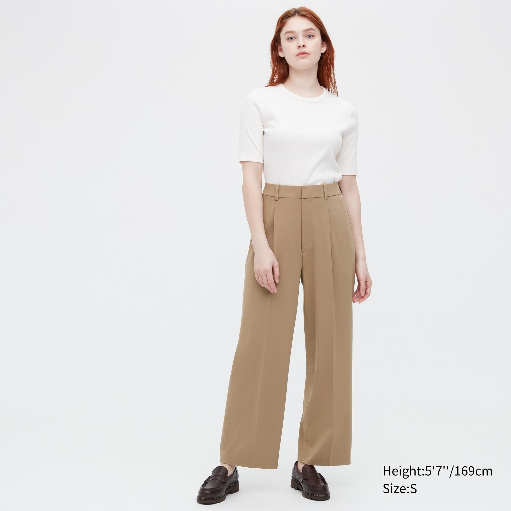 Wide-Fit Pleated Pants (Women) | UNIQLO US | UNIQLO (US)