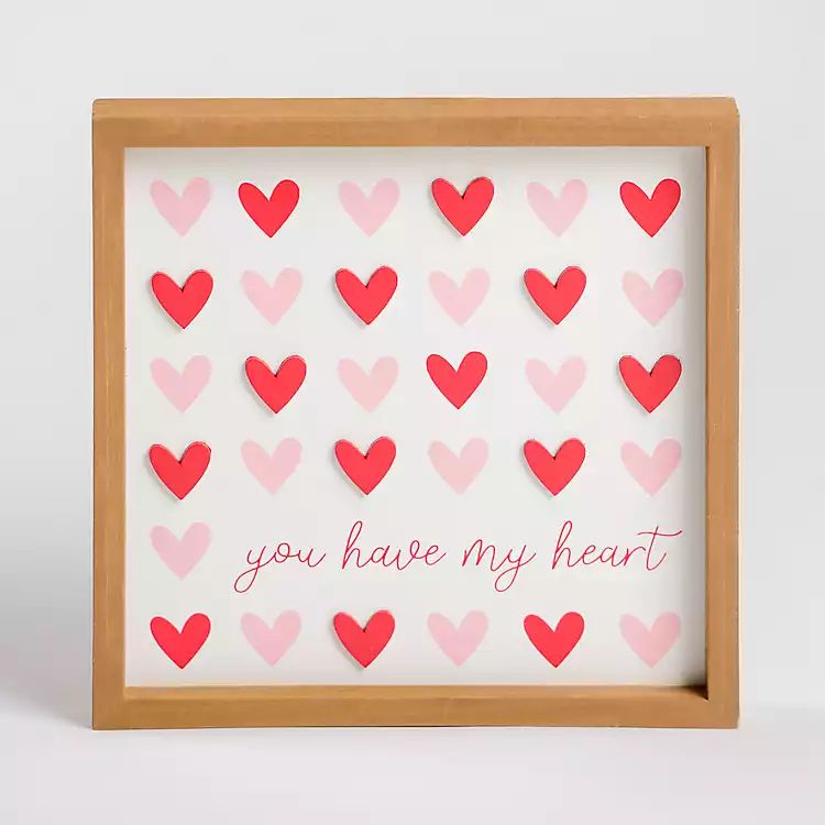 New! Pink & Red You Have My Heart Wood Block Sign | Kirkland's Home