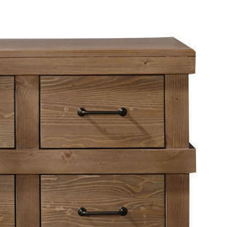 Benzara BM160030 32 x 19 x 44 in. Capacious Wooden Dresser, Antique Oak Brown | Walmart (US)